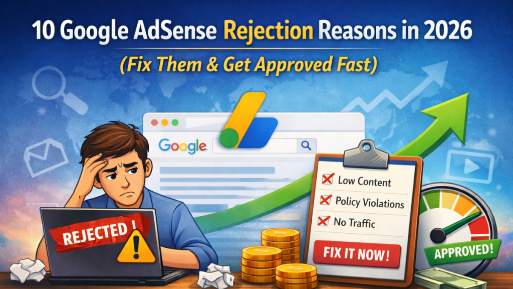 10 Google AdSense Rejection Reasons in 2026 (Fix Them & Get Approved Fast)
